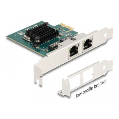 Delock PCI Express x1 Network Card Gigabit LAN 2 x RJ45 BCM