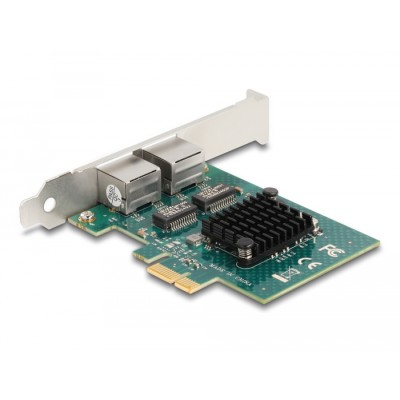Delock PCI Express x1 Network Card Gigabit LAN 2 x RJ45 BCM 2