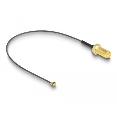 Delock Antenna Cable RP-SMA jack bulkhead to I-PEX Inc., MHF® I plug 1.13 20 cm thread length 10 mm 6 GHz 2