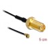 Delock Antenna Cable RP-SMA jack bulkhead to I-PEX Inc., MHF® I plug 1.13 5 cm thread length 10 mm