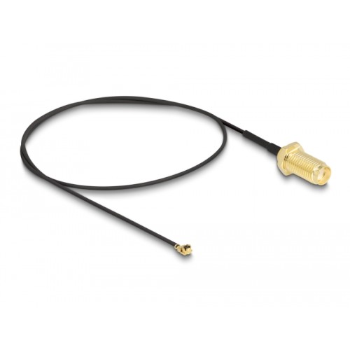 Delock Antenna Cable SMA jack bulkhead to I-PEX Inc., MHF® I plug 1.13 35 cm thread length 10 mm