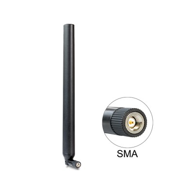 Delock LTE Antenna SMA plug 0.1 - 4.5 dBi omnidirectional with tilt joint black