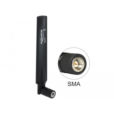 Delock LTE Antenna SMA plug 1 - 4 dBi omnidirectional with tilt joint black