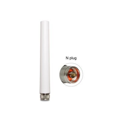 Delock WLAN 802.11 b/g/n Antenna N plug 5 dBi omnidirectional fixed outdoor white