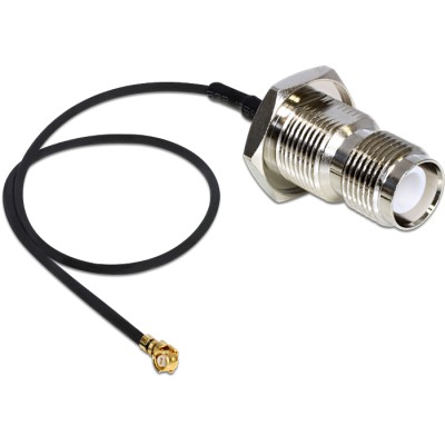 Delock Antenna Cable RP-TNC jack bulkhead to MHF® I plug 1.37 20 cm splash proof 2