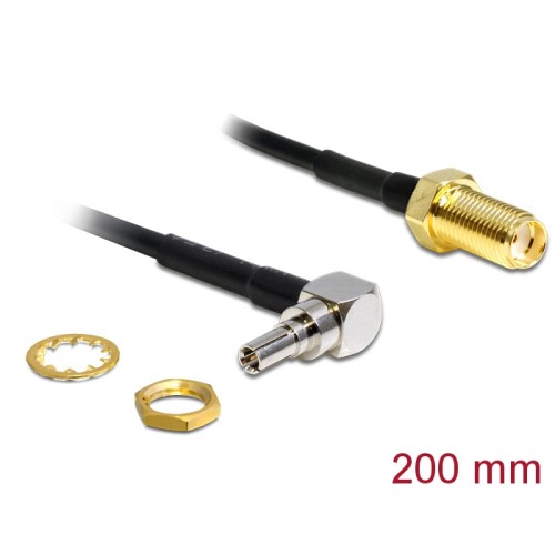 Delock Antenna adapter SMA jack bulkhead > CRC-9 90° plug 200 mm