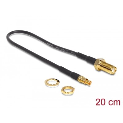 Delock Antenna adapter SMA jack bulkhead > TS-9 plug 200 mm