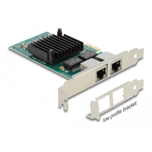 Delock PCI Express x1 Network Card Gigabit LAN 2 x RJ45 i350