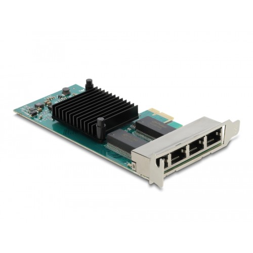 Delock PCI Express x1 Network Card Gigabit LAN 4 x RJ45 i350