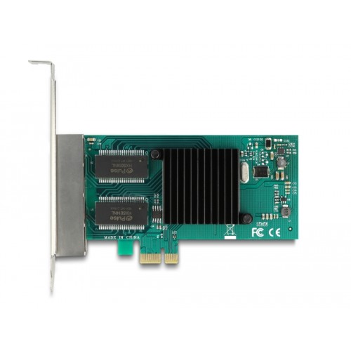 Delock PCI Express x1 Network Card Gigabit LAN 4 x RJ45 i350