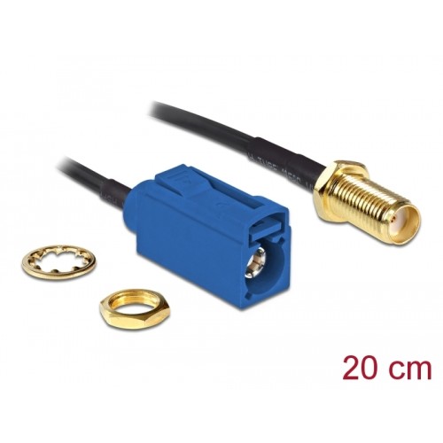 Delock Antenna Cable FAKRA C jack  SMA jack bulkhead RG-174 20 cm