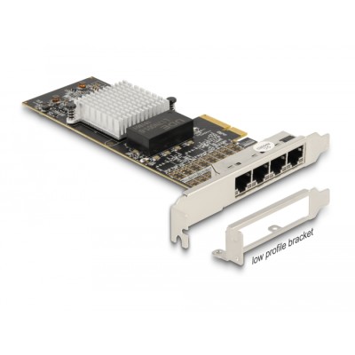 Delock PCI Express x4 Network Card Gigabit LAN 4 x RJ45 i350