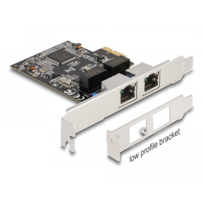 Delock PCI Express x1 Network Card Gigabit LAN 2 x RJ45 RTL8111