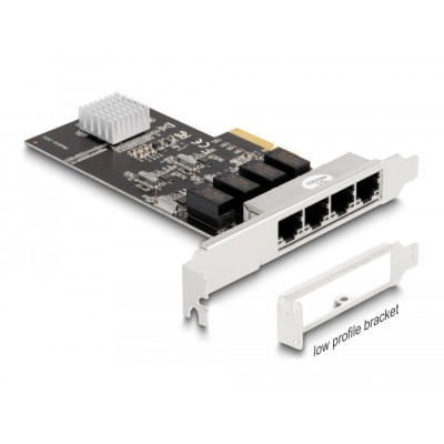 Delock PCI Express x4 Network Card Gigabit LAN 4 x RJ45 RTL8111