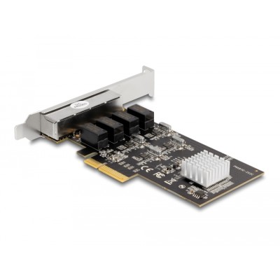Delock PCI Express x4 Network Card Gigabit LAN 4 x RJ45 RTL8111 2