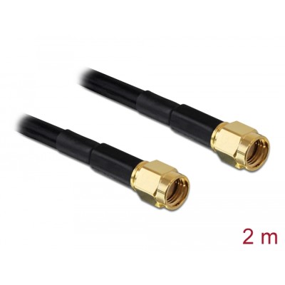 Delock Antenna Cable RP-SMA Plug  RP-SMA Plug LMR/RF195 2 m