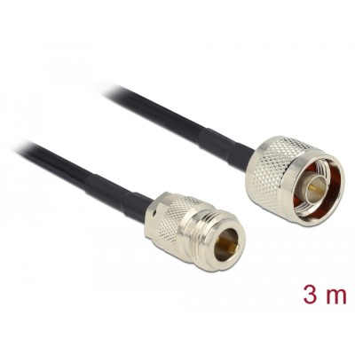Delock Antenna Cable N plug > N jack LMR195 low loss 3 m