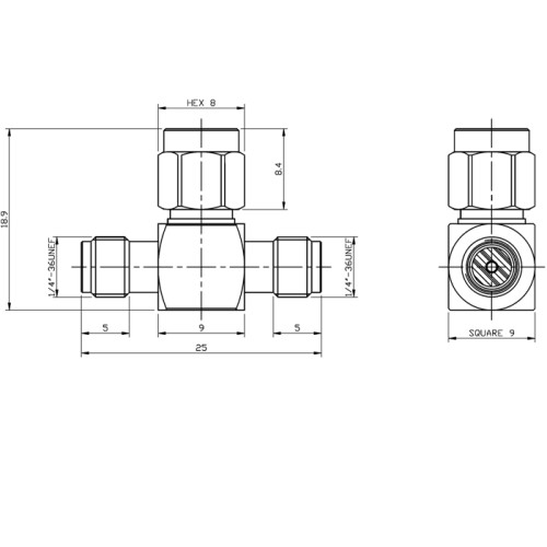 Delock SMA jack > SMA plug > SMA jack T-shape