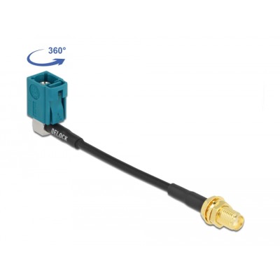 Antenna Cable FAKRA Z jack 90° to SMA jack bulkhead RG-174 10 cm 2