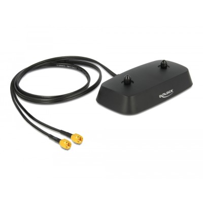 Delock Antenna Base SMA plug > SMA Jack LTE MIMO 1 m black low loss 2