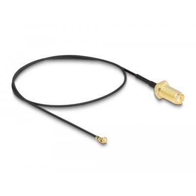 Delock Antenna Cable SMA jack bulkhead to I-PEX Inc., MHF® I plug 1.37 35 cm thread length 10 mm 2
