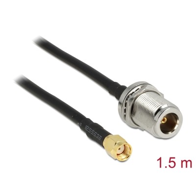 Delock Antenna Cable RP-SMA Plug  N Jack Bulkhead 1.5 m