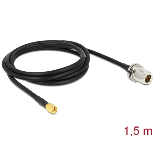 Delock Antenna Cable RP-SMA Plug  N Jack Bulkhead 1.5 m