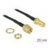 Delock Antenna Cable RP-SMA Plug > RP-SMA Jack Bulkhead 200 mm