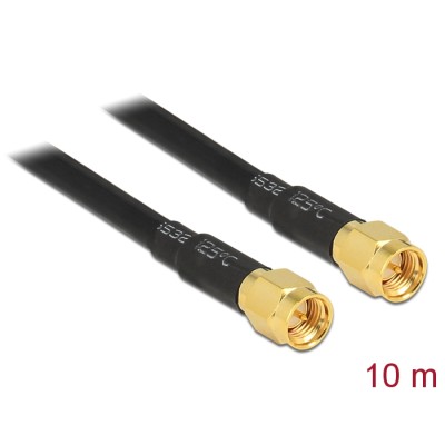 Delock Antenna Cable SMA plug to SMA plug LMR195 low loss 10 m
