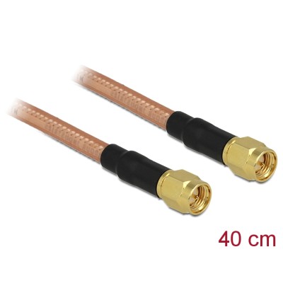 Delock Antenna Cable SMA Plug  SMA Plug RG-142 400 mm low loss