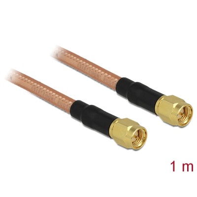 Delock Antenna Cable SMA plug  SMA plug RG-142 1 m low loss