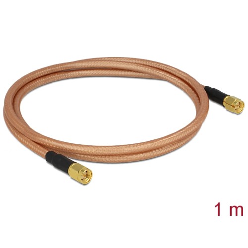 Delock Antenna Cable SMA plug  SMA plug RG-142 1 m low loss