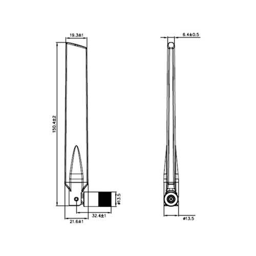 Delock WLAN 802.11 ac/a/h/b/g/n Antenna RP-SMA plug 3 - 5 dBi omnidirectional with tilt joint black