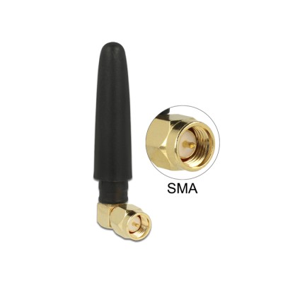 Delock ISM 433 MHz Antenna SMA 1 dBi Omnidirectional Flexible Rubber Black