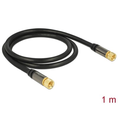 Delock Antenna cable F Plug  F Plug RG-6/U 1 m black