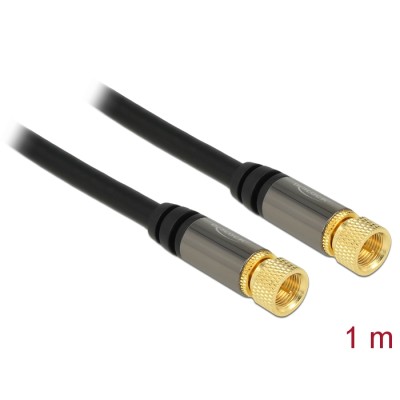 Delock Antenna cable F Plug  F Plug RG-6/U 1 m black 2
