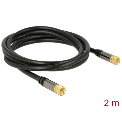 Delock Antenna cable F Plug  F Plug RG-6/U 2 m black