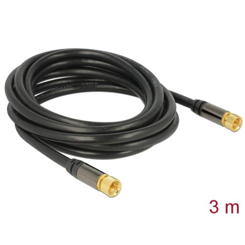 Delock Antenna cable F Plug > F Plug RG-6/U 3 m black