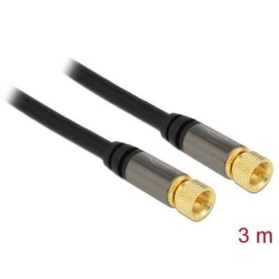 Delock Antenna cable F Plug  F Plug RG-6/U 3 m black 2