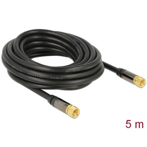 Delock Antenna cable F Plug > F Plug RG-6/U 5 m black