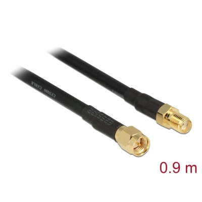 Delock Antenna Cable SMA plug  SMA jack CFD/RF200 0.9 m low loss