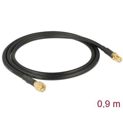 Delock Antenna Cable SMA plug  SMA jack CFD/RF200 0.9 m low loss 2