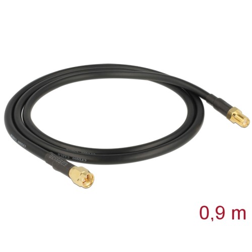 Delock Antenna Cable SMA plug > SMA jack CFD/RF200 0.9 m low loss