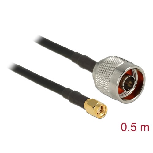 Delock Antenna Cable N Plug  RP-SMA Plug CFD200 0.5 m Low Loss