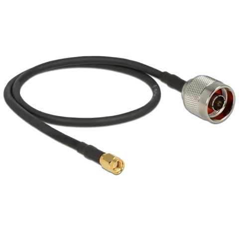 Delock Antenna Cable N Plug  RP-SMA Plug CFD200 0.5 m Low Loss
