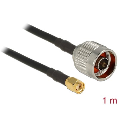 Delock Antenna Cable N Plug  RP-SMA Plug CFD200 1 m low loss