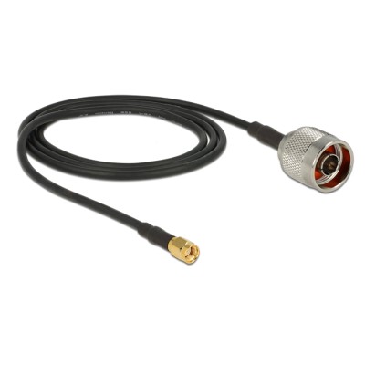 Delock Antenna Cable N Plug  RP-SMA Plug CFD200 1 m low loss 2