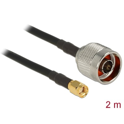 Delock Antenna Cable N Plug  RP-SMA Plug CFD200 2 m Low Loss