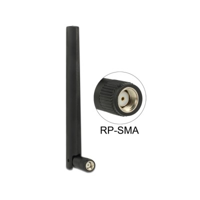 Delock ZigBee Antenna Multi Bluetooth, GSM, LTE, UMTS, WLAN IEEE 802.11 b/g/n RP-SMA 1 ~ 4.3 dBi Omnidirectional Joint black