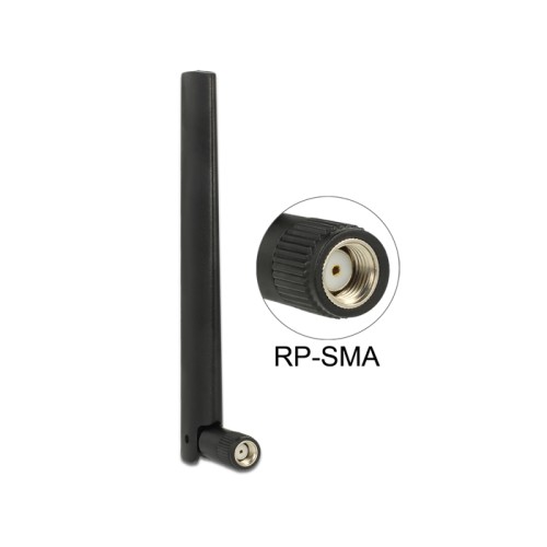 Delock ZigBee Antenna Multi Bluetooth, GSM, LTE, UMTS, WLAN IEEE 802.11 b/g/n RP-SMA 1 ~ 4.3 dBi Omnidirectional Joint black